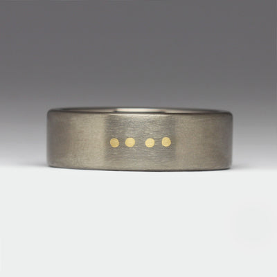Titanium Ring with Inlaid Dots of 9ct Yellow Gold