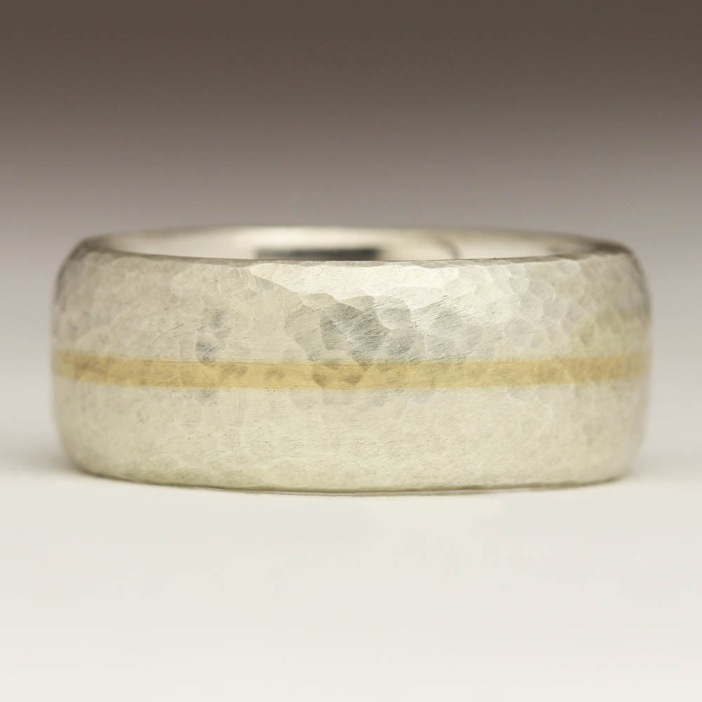 Silver ring with 2025 gold inlay