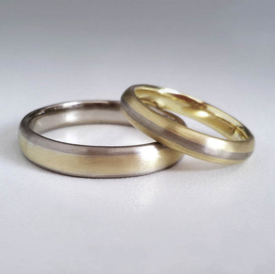 18ct Gold Inverted Wedding Rings