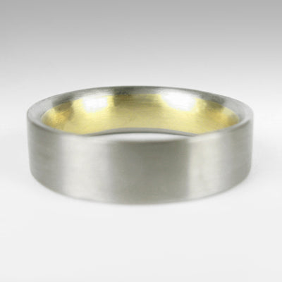 18ct White Gold Ring with 18ct Yellow Gold Inner