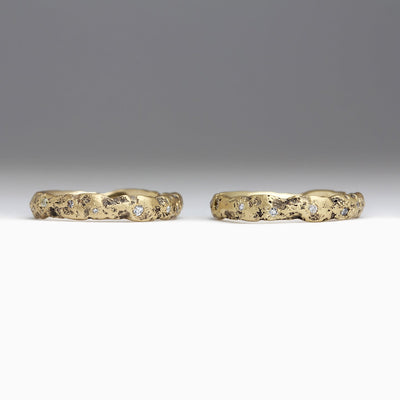 Sandcast Extra Texture Vintage Diamond Scatter Wedding & Engagement Rings