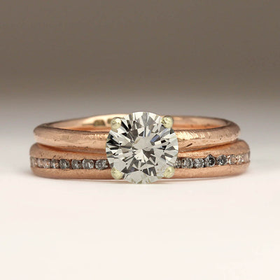 9ct Rose Gold Diamond Engagement Ring and Eternity Ring