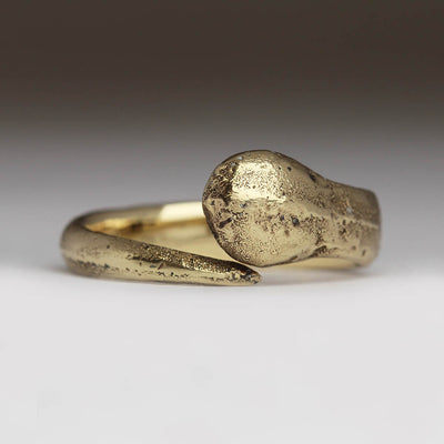 9ct Yellow Gold Sandcast Ensō Ring