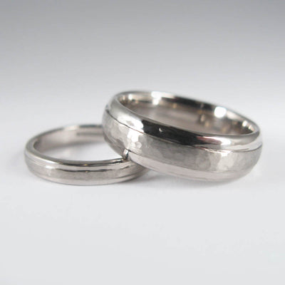 All White Gold R22A Pair of Rings