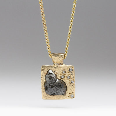 Rough Grey Diamond Scatter Pendant