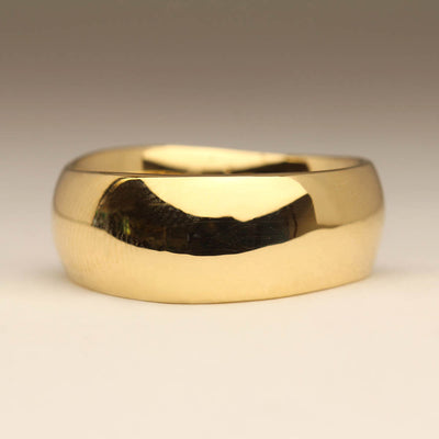Highly Polished Smoothed Sandcast Ring in 9ct Yellow Gold