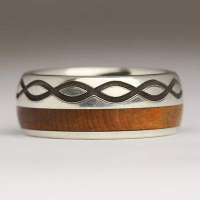 Infinity Ring – 9ct White Gold and Yew