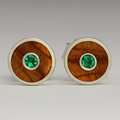 P43E Style Studs – Silver, Yew and Emerald