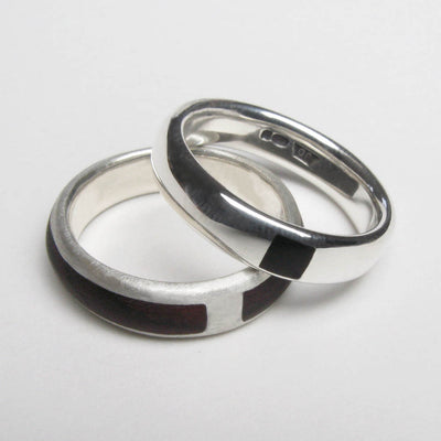 Pair of Wedding Rings – Silver, Cocobolo and Ebony