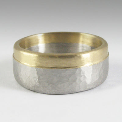 Palladium and 18ct yellow gold ring