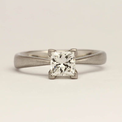 Platinum Engagement Ring with Princess Cut Diamond