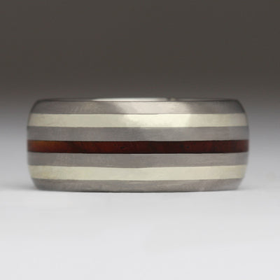 R39 Style Ring in Titanium with Silver and Cocobolo Inlays