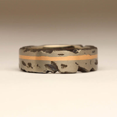 R52A Style Ring in Titanium with 9ct Rose Gold Inlay