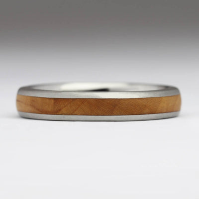 Platinum Ring with Own Wood 4&6mm