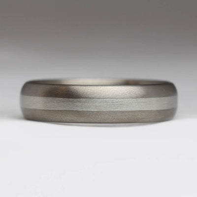 R9 Style Ring in Titanium with Tin Inlay