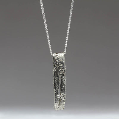 Sandcast Pendant in Own Silver with Own Diamond Set in Crevice