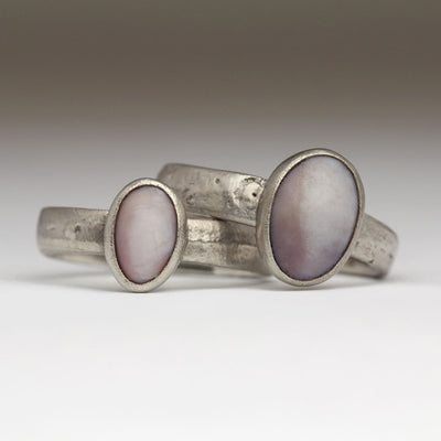 Sandcast Platinum Rings with Shell