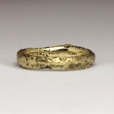 Sandcast Ring with Customised Handwriting Engraving
