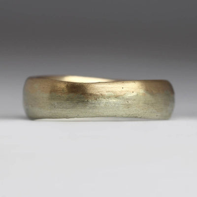 Sandcast Two-Tone 9ct White and Yellow Gold Ring