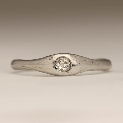 Shaped Platinum and Own Diamond Sandcast Ring