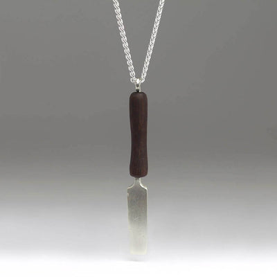 Silver Chisel Pendant with Rosewood Handle