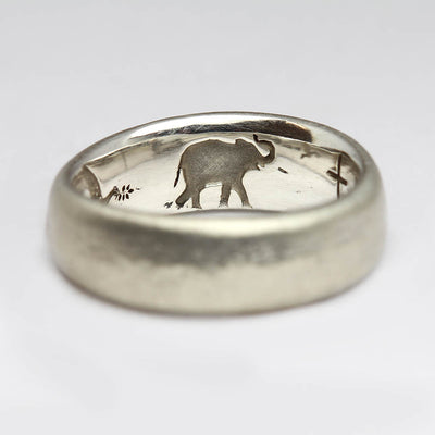 Silver Sandcast Ring with Multiple Laser Engraved Images