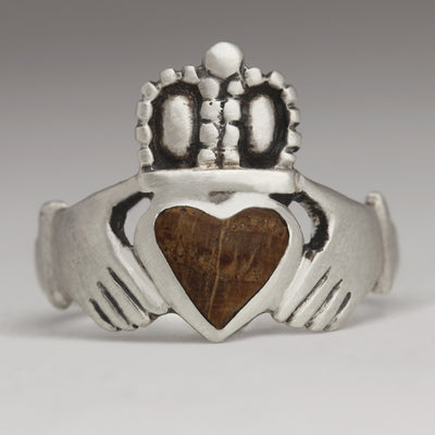 Silver and Oak Claddagh Ring