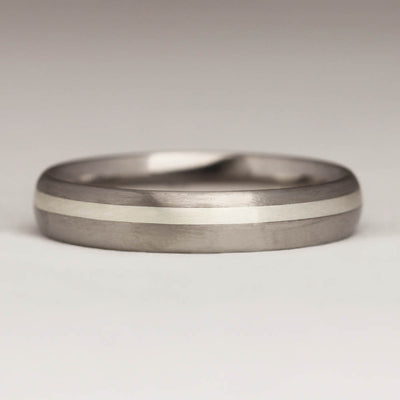 Titanium and Silver Inlay Ring