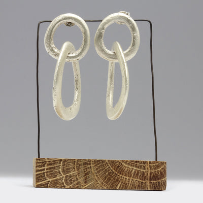 Silver Sandcast St Ives Earrings