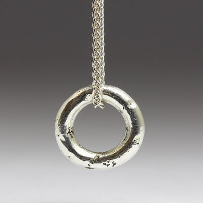 Sandcast Silver Pendulum Pendant