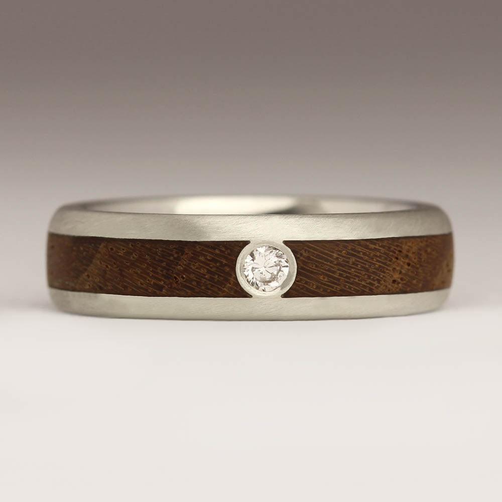 Dustin S5 Rings R72D 5mm Diamond and Wood Ring β Justin Duance