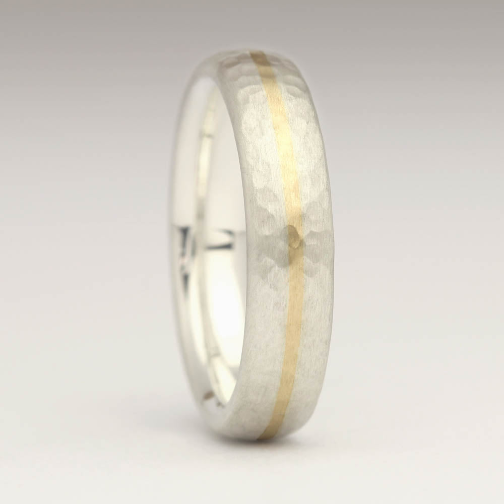 Gold Inlay Rings 6mm Silver and Yellow Gold Inlay Ring – Justin Duance